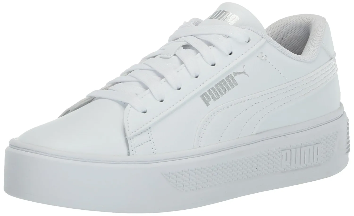 Puma Smash Platform V3 sneakers donna bianco argento plateau