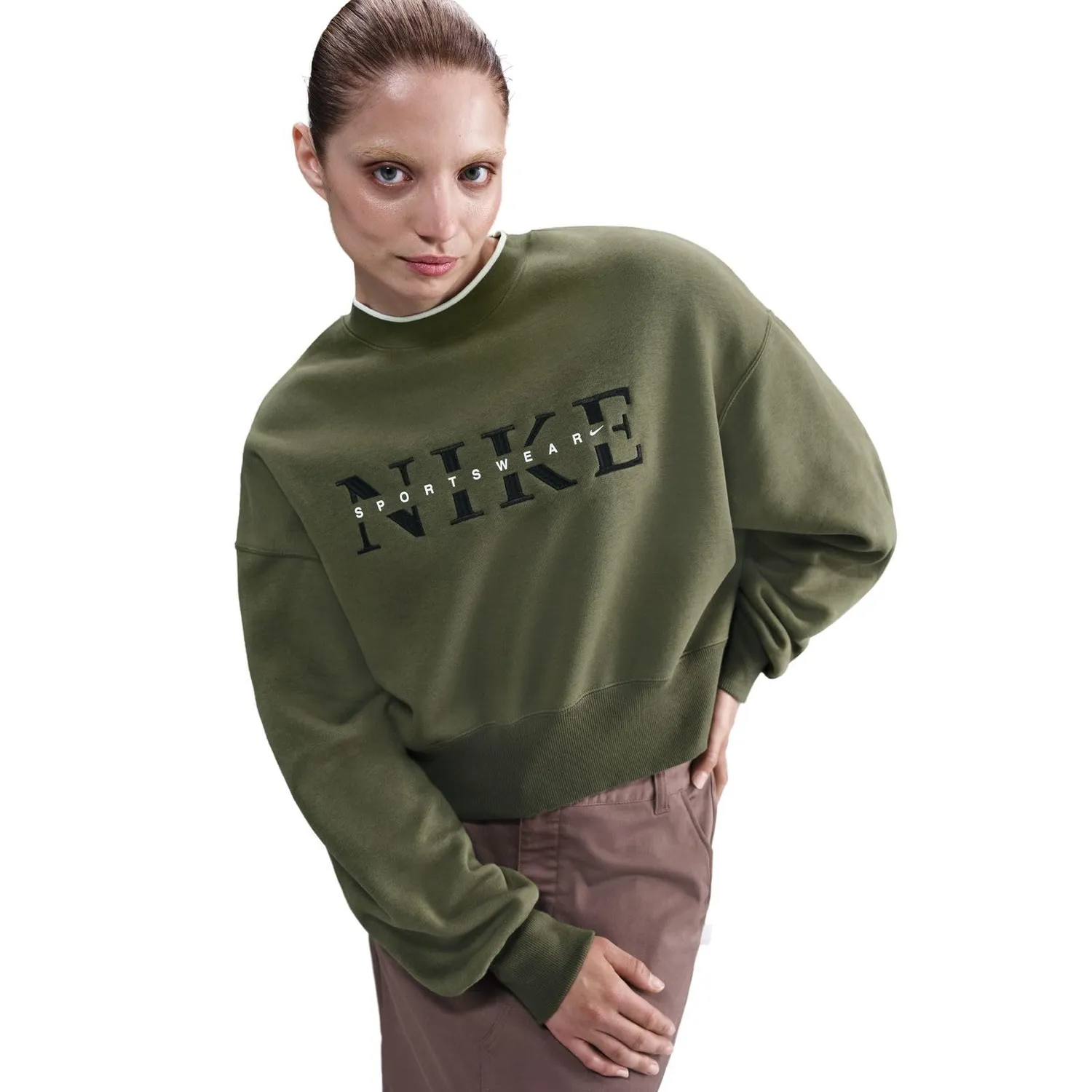Nike Phoenix Fleece felpa donna M oversize girocollo