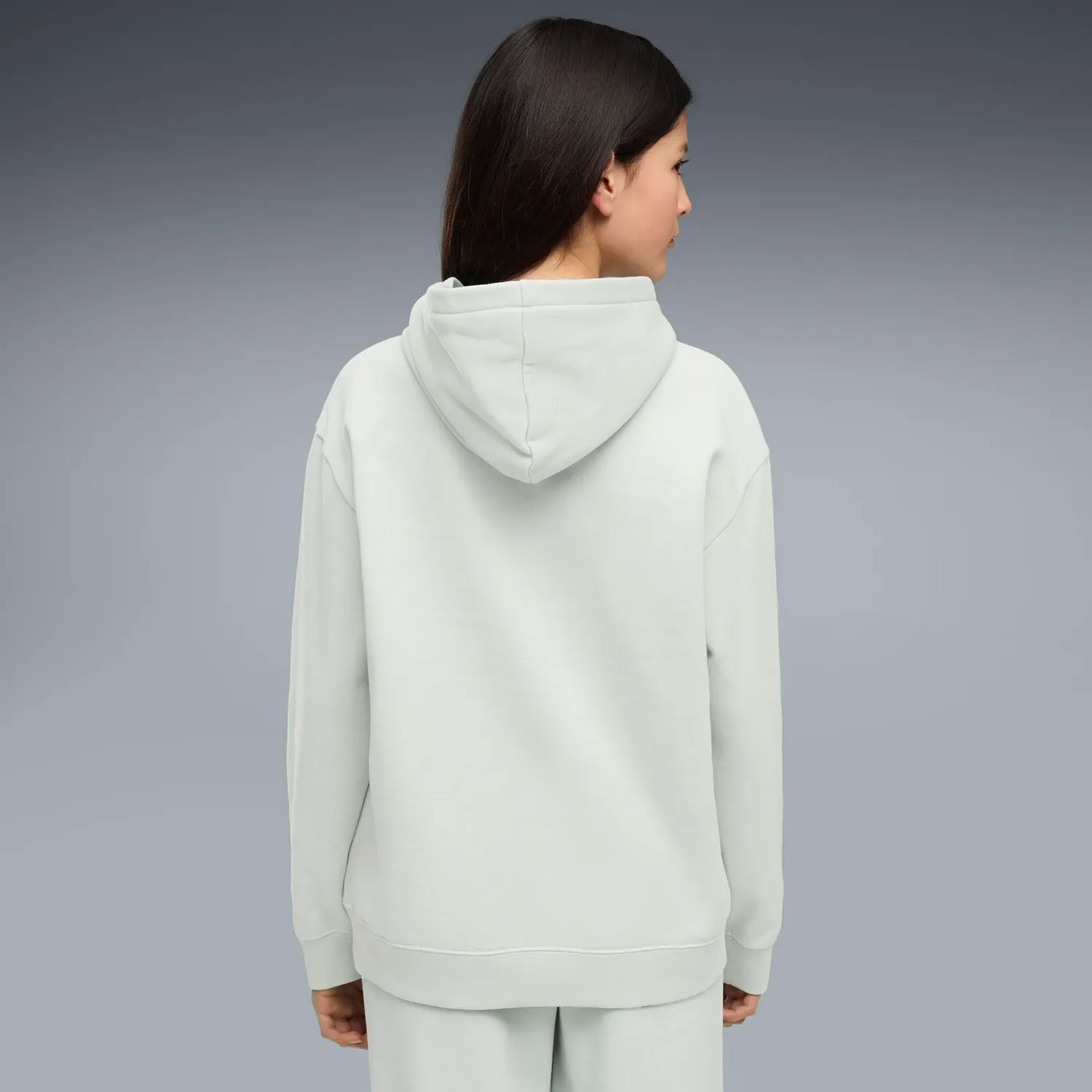 Puma Ess Centered Cat Logo felpa cappuccio ragazze 164 verde