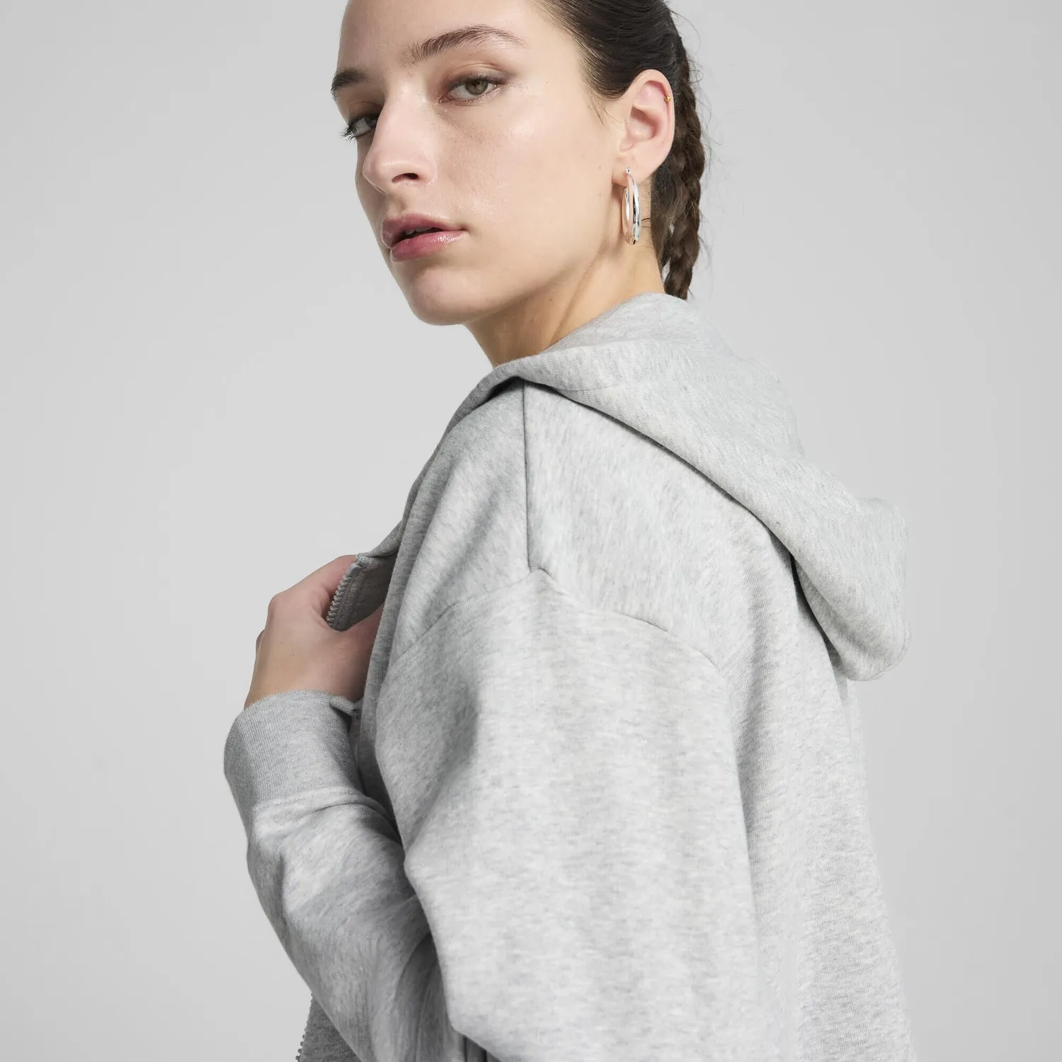 Puma Ess Small Logo Hoodie felpa zip ragazza taglia S
