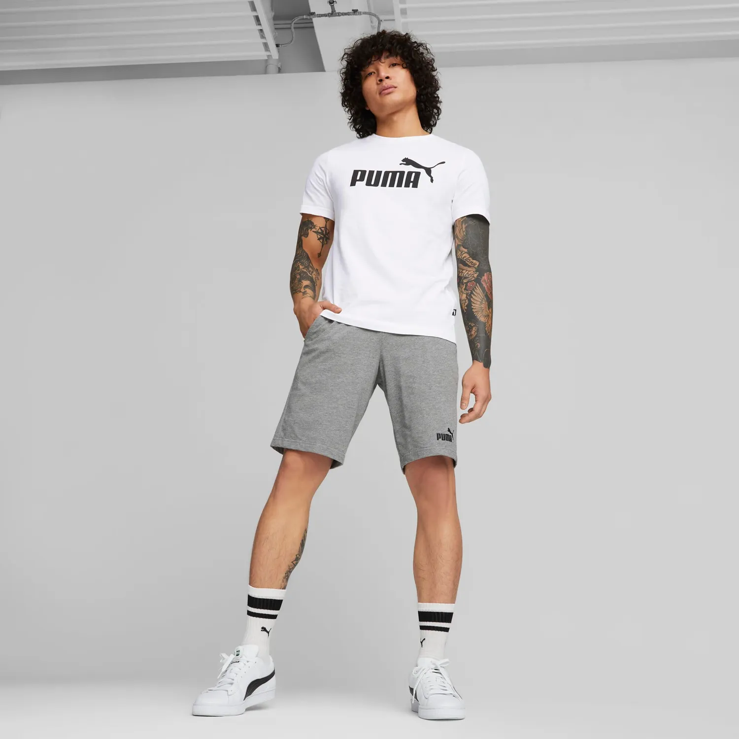 Puma Ess Small Logo Tee t-shirt bianca taglia S