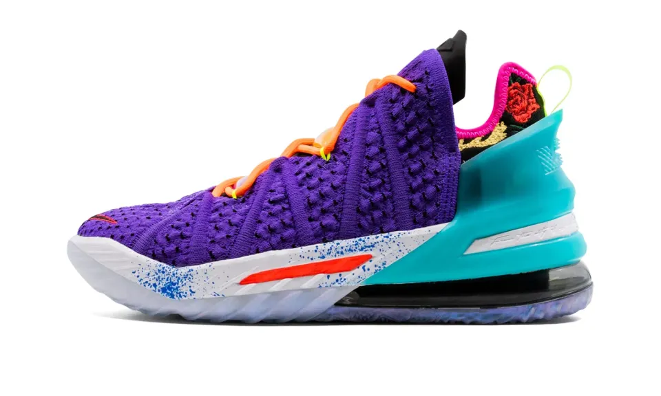 Nike LeBron 18 Scarpe Basket 45 EU Viola Multicolore