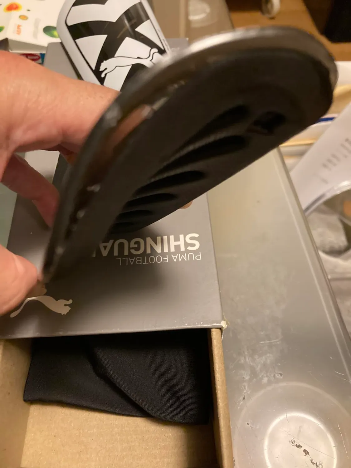 Puma Ultra Flex Sleeve parastinchi nero-argento TPU