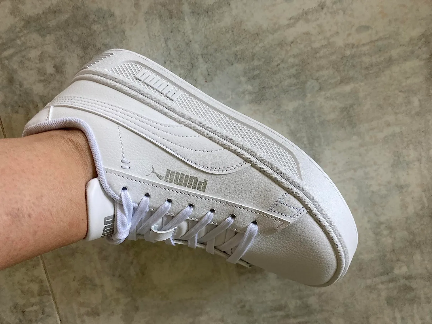 Puma Smash Platform V3 sneakers donna bianco argento plateau
