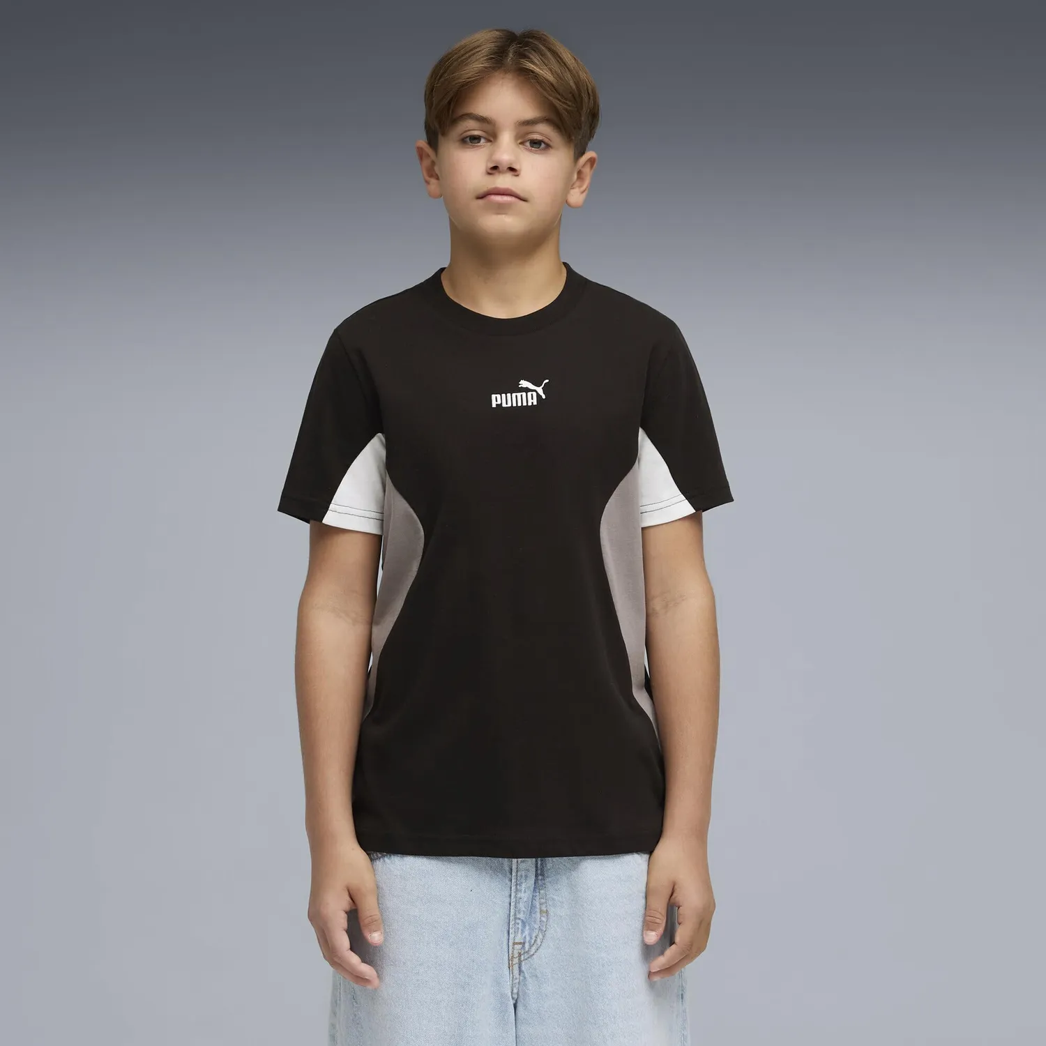Puma Ess Block Tee B maglietta bambino maniche corte