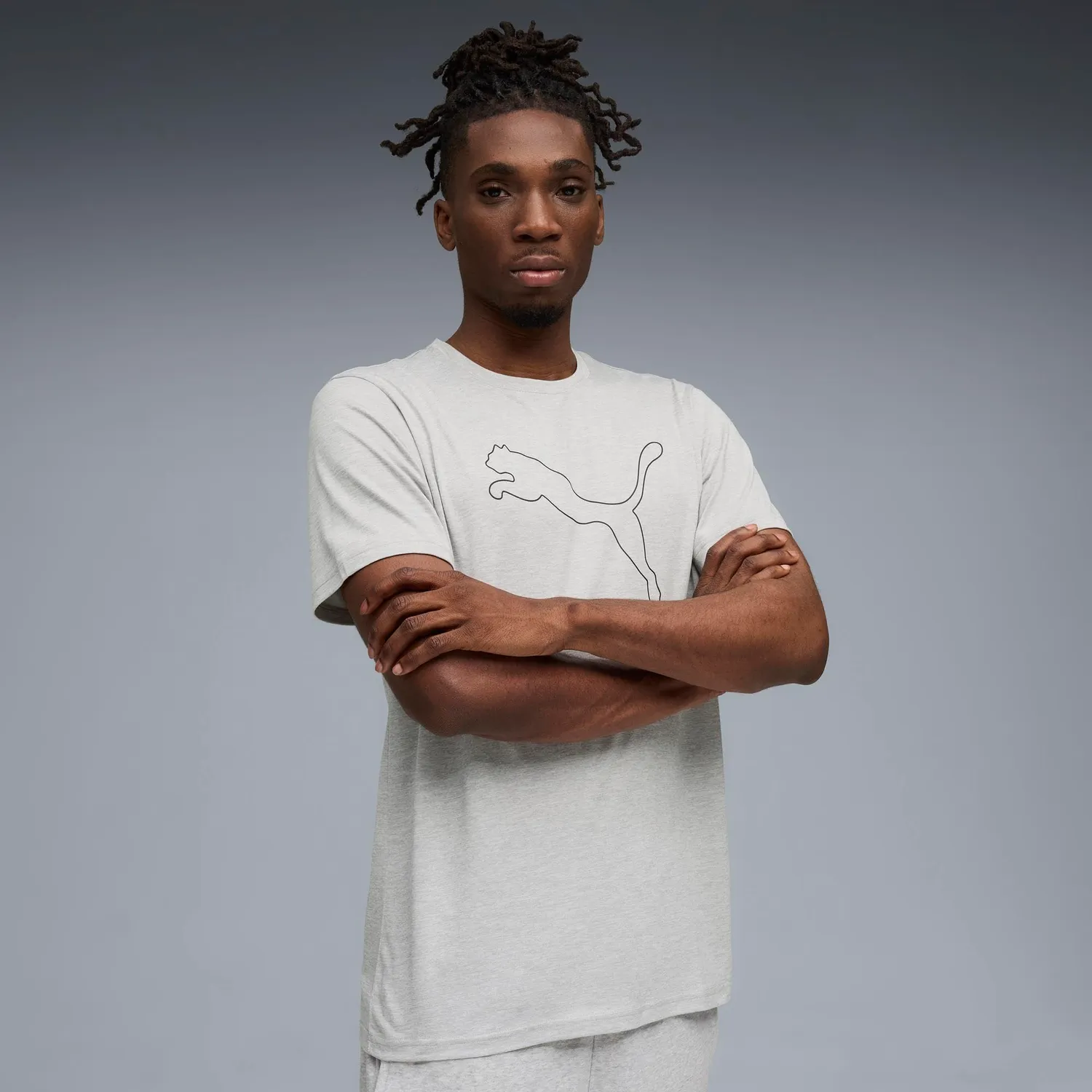 Puma Tad Essential Heather Cat Tee maglietta pacco da 1 mélange