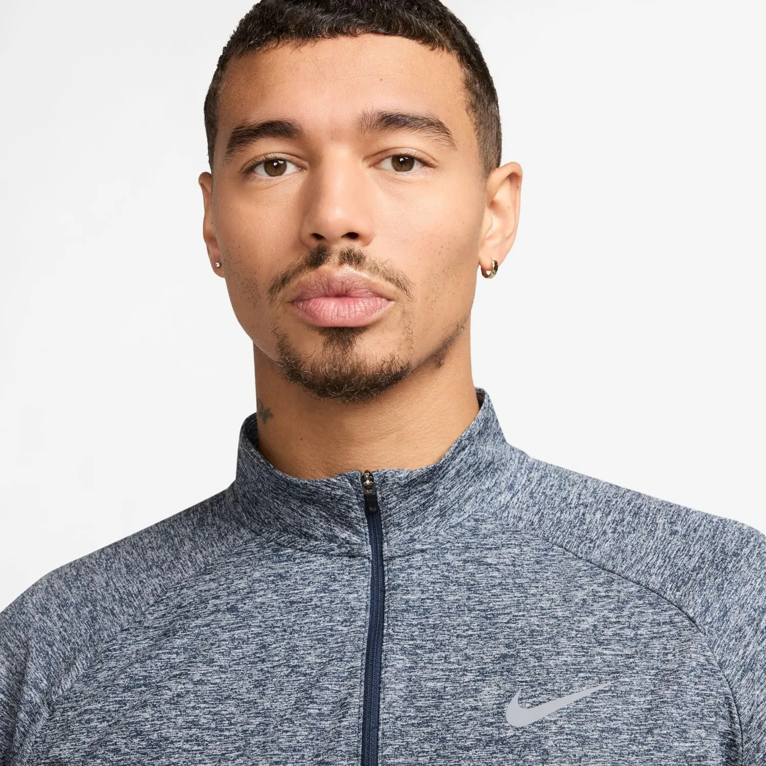 Nike Stride Dri-Fit maglia running uomo nera mezza zip