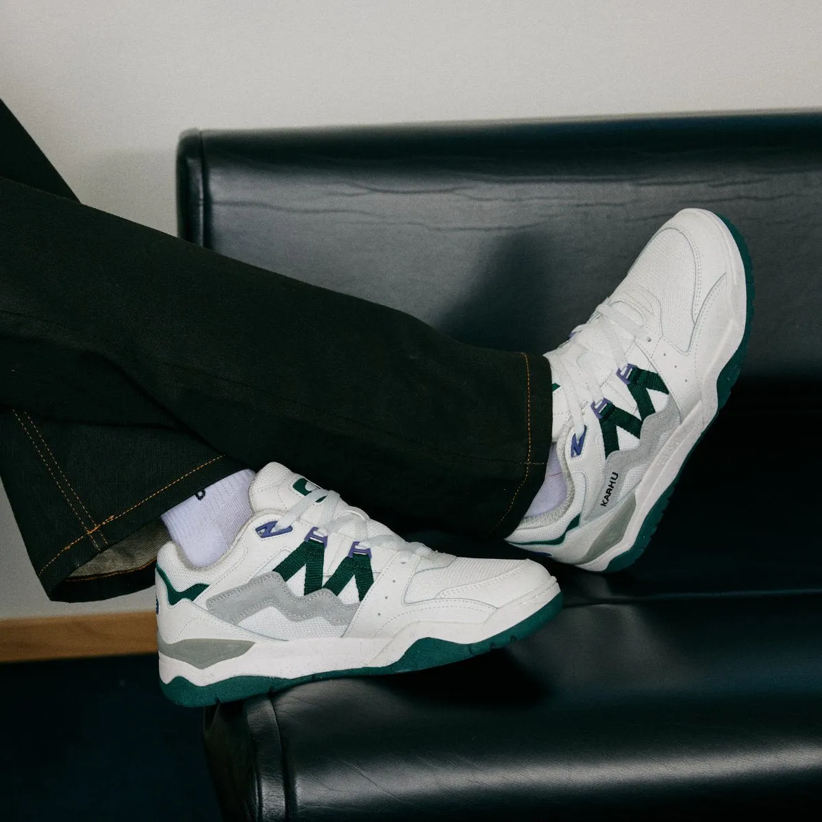 Karhu Fusion XT sneakers bianco verde pelle scamosciata