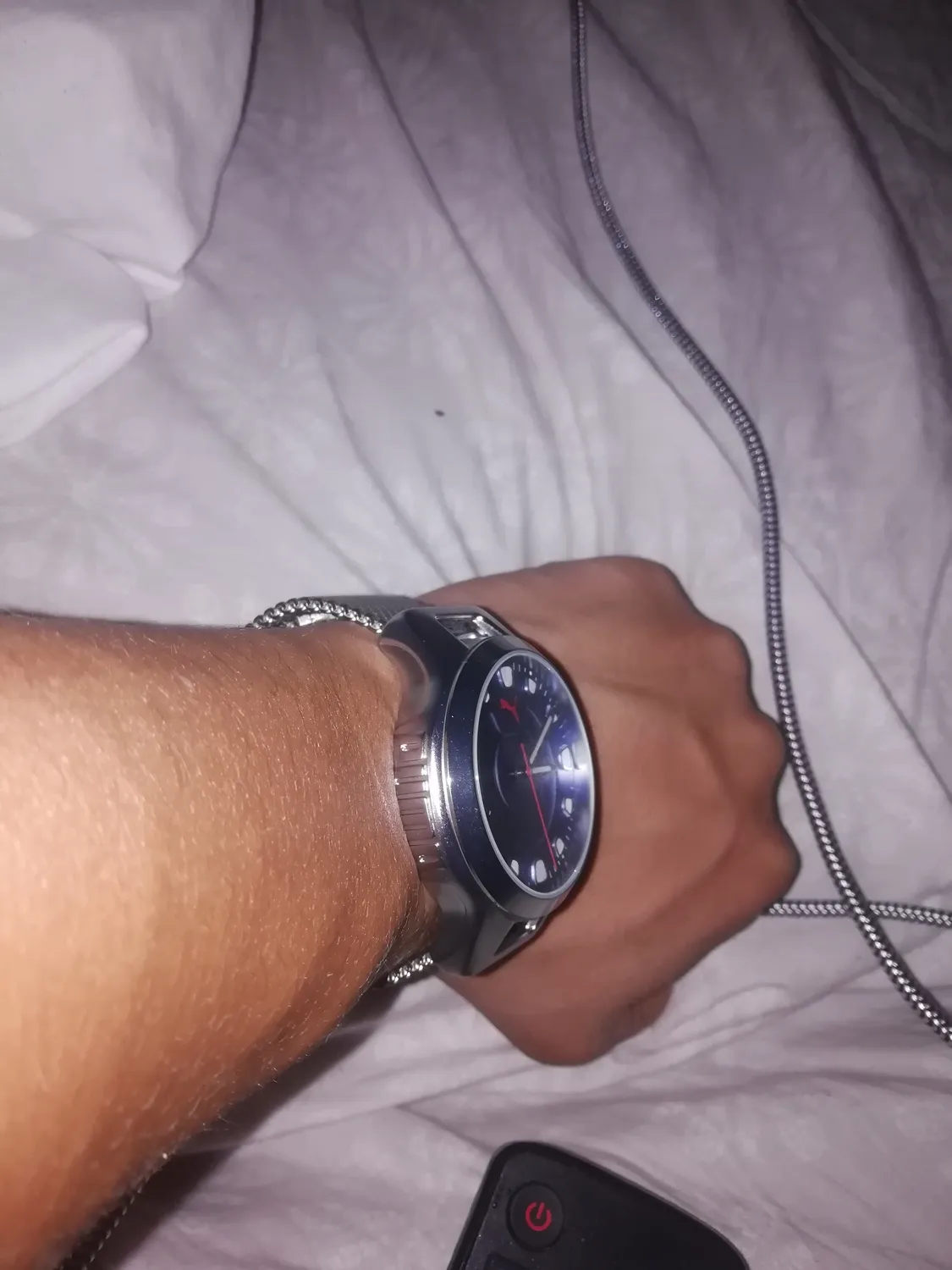 Puma Reset V1 P5005 Orologio Acciaio Argento Quadrante Blu
